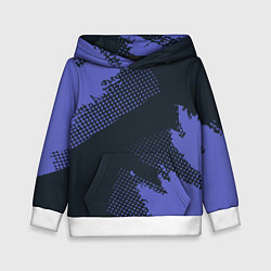Толстовка-худи детская Абстрактная текстура в синем, цвет: 3D-белый