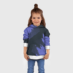 Толстовка-худи детская Абстрактная текстура в синем, цвет: 3D-белый — фото 2