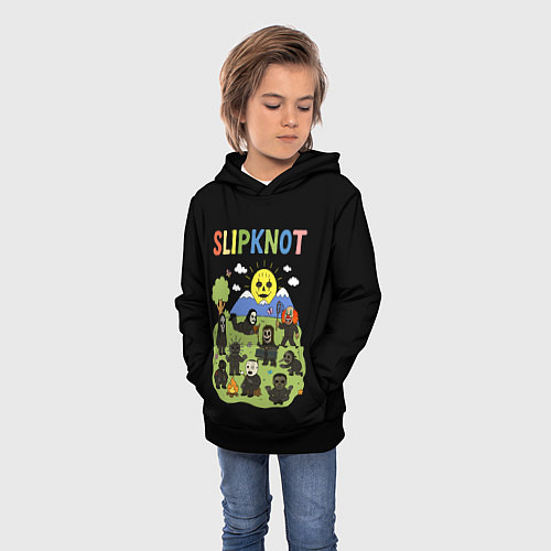 Детская толстовка Slipknot, мультяшный стиль / 3D-Черный – фото 3