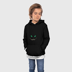 Толстовка-худи детская Чеширский кот Тима Бёртона, цвет: 3D-белый — фото 2