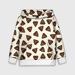 Толстовка-худи детская Нашивки какашки, цвет: 3D-белый