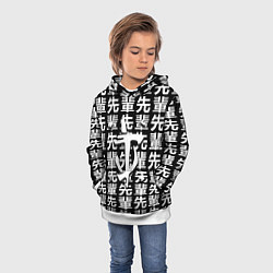 Толстовка-худи детская Doom logo japan, цвет: 3D-белый — фото 2