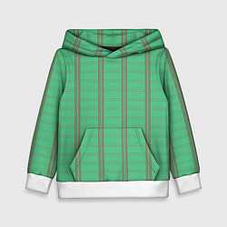 Детская толстовка Color green cage brown stripes