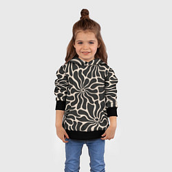 Толстовка-худи детская Цветы black pattern, цвет: 3D-черный — фото 2