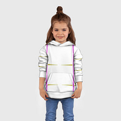 Толстовка-худи детская Color white pink yellow stripes, цвет: 3D-белый — фото 2