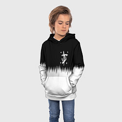 Толстовка-худи детская Doom краски черно белый, цвет: 3D-белый — фото 2