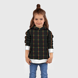 Толстовка-худи детская Color black orange green crosses, цвет: 3D-белый — фото 2