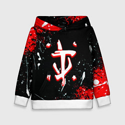 Толстовка-худи детская Doom краски абстракция, цвет: 3D-белый