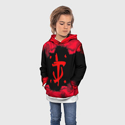 Толстовка-худи детская Doom огненные краски, цвет: 3D-белый — фото 2