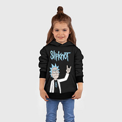 Толстовка-худи детская Slipknot и Рик Санчес из Рик и Морти, цвет: 3D-черный — фото 2