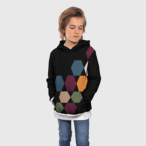 Детская толстовка Honeycombs autumn colors / 3D-Белый – фото 3
