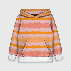 Детская толстовка Полосы зигзагообразные оранжево-розовые