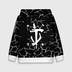 Толстовка-худи детская Doom трещины текстура, цвет: 3D-белый