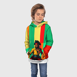 Толстовка-худи детская Пират поп-арт, цвет: 3D-белый — фото 2