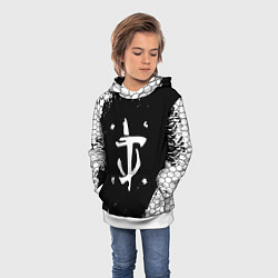 Толстовка-худи детская Doom соты краски, цвет: 3D-белый — фото 2