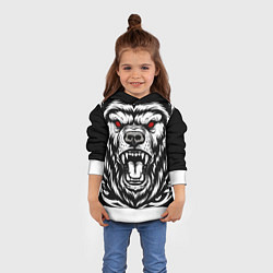 Толстовка-худи детская Яростный медведь, цвет: 3D-белый — фото 2