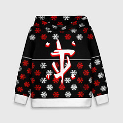 Толстовка-худи детская Doom winter pattern steel, цвет: 3D-белый