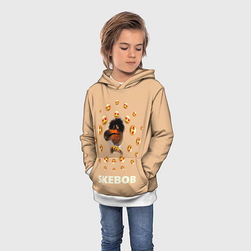 Детская толстовка Мем скебоб и смайлики / 3D-Белый – фото 3