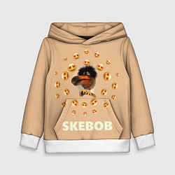 Толстовка-худи детская Мем скебоб и смайлики, цвет: 3D-белый