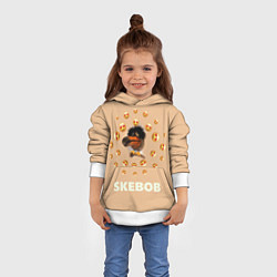 Толстовка-худи детская Мем скебоб и смайлики, цвет: 3D-белый — фото 2