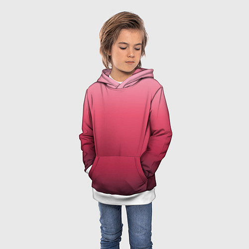 Детская толстовка Градиент гранатовый / 3D-Белый – фото 3