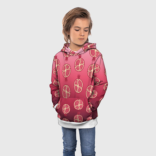 Детская толстовка Сочные гранаты / 3D-Белый – фото 3
