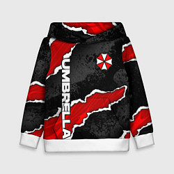 Толстовка-худи детская Umbrella corp - разрывы, цвет: 3D-белый