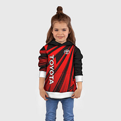 Толстовка-худи детская Тойота - красные полосы, цвет: 3D-белый — фото 2
