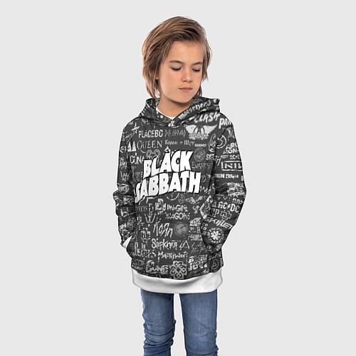 Детская толстовка Black Sabbath pattern / 3D-Белый – фото 3