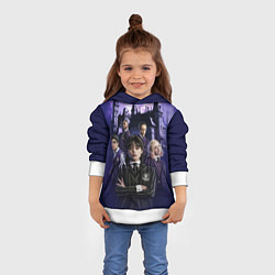 Толстовка-худи детская Невермор - Уэнздей Аддамс 2, цвет: 3D-белый — фото 2