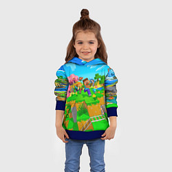 Толстовка-худи детская Майнкрафт - на встречу приключениям, цвет: 3D-синий — фото 2