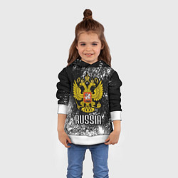 Толстовка-худи детская Герб России, цвет: 3D-белый — фото 2