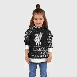 Толстовка-худи детская Ливерпуль японские символы, цвет: 3D-белый — фото 2