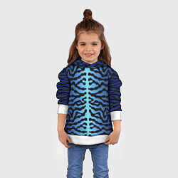 Толстовка-худи детская Скумбрия синяя текстура, цвет: 3D-белый — фото 2
