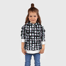 Толстовка-худи детская Любовь смерть и роботы глитч, цвет: 3D-белый — фото 2