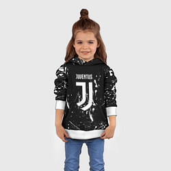 Толстовка-худи детская Juventus брызги красок текстура, цвет: 3D-белый — фото 2