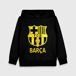 Толстовка-худи детская Барселона золотой логотип, цвет: 3D-черный