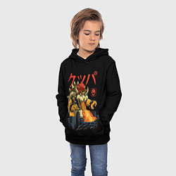 Толстовка-худи детская Марио Боузер, цвет: 3D-черный — фото 2