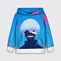 Толстовка-худи детская Токийский гуль, Кен Канеки, цвет: 3D-белый
