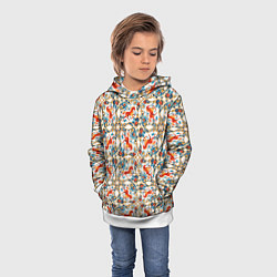 Толстовка-худи детская Орнамент с лошадью - символом Нового 2026 года, цвет: 3D-белый — фото 2