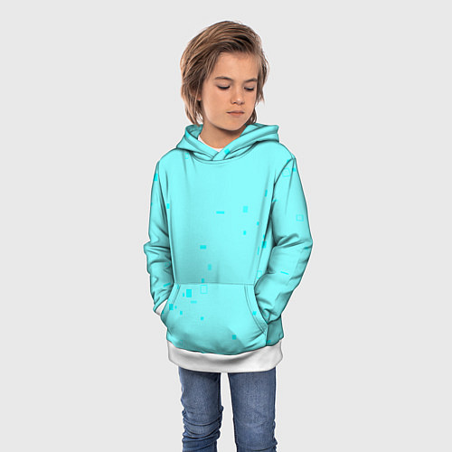 Детская толстовка Color light blue shapes / 3D-Белый – фото 3
