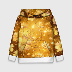 Детская толстовка Цветочный золотой с искрами