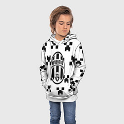 Толстовка-худи детская Juventus x minecraft pattern, цвет: 3D-белый — фото 2