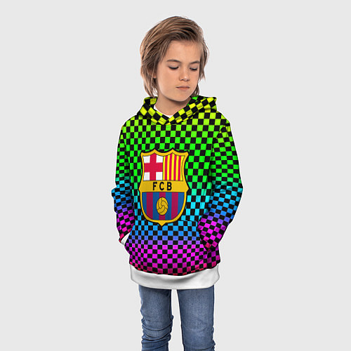 Детская толстовка Barcelona gradient neon / 3D-Белый – фото 3
