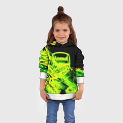 Толстовка-худи детская Арсенал кислотные краски, цвет: 3D-белый — фото 2