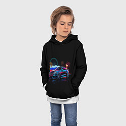 Толстовка-худи детская Mercedes amg, цвет: 3D-белый — фото 2