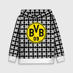 Толстовка-худи детская Borussia pattern geometry, цвет: 3D-белый