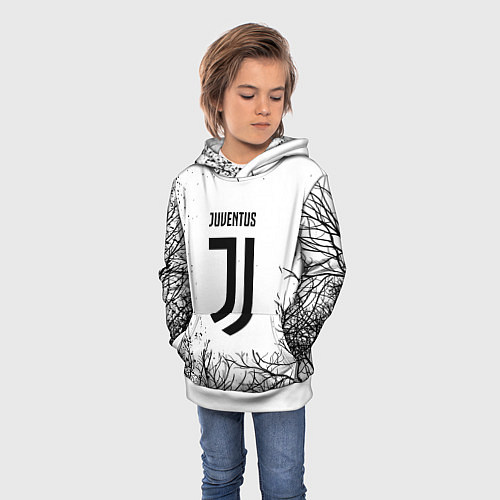 Детская толстовка Ювентус черные деревья / 3D-Белый – фото 3