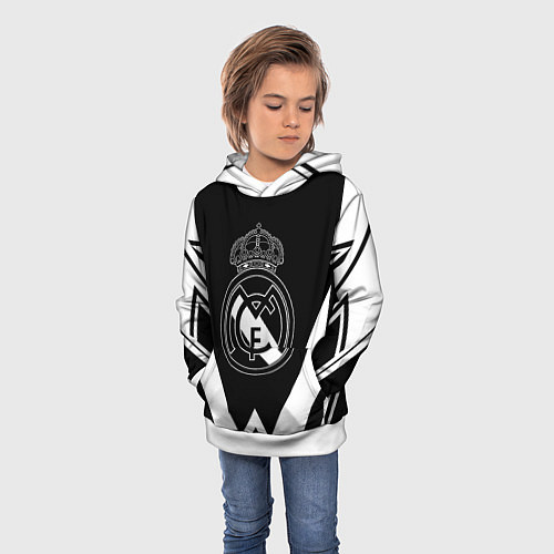 Детская толстовка Real Madrid геометрия спорт / 3D-Белый – фото 3