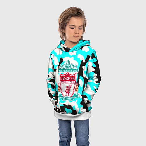 Детская толстовка Liverpool камуфляж текстура / 3D-Белый – фото 3